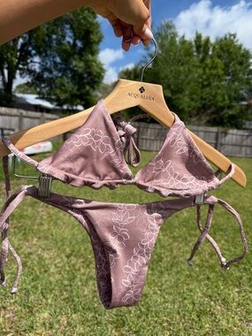 Handmade plumeria lei String Bikini Top & Bottom